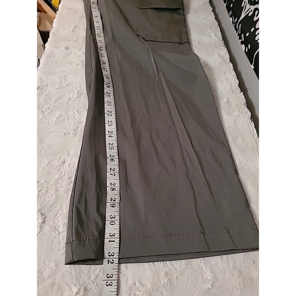 Zara Satin Cargo Pants Womens Size Large Gray Wide Leg New - Picture 14 of 16